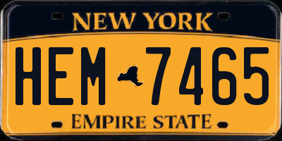 NY license plate HEM7465