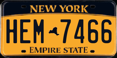 NY license plate HEM7466