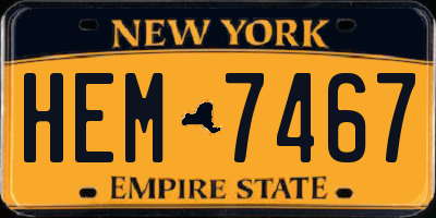 NY license plate HEM7467