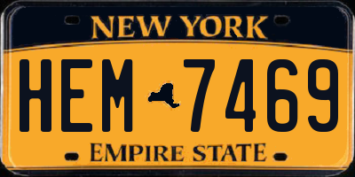 NY license plate HEM7469