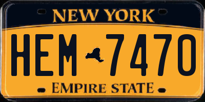 NY license plate HEM7470