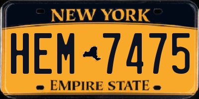 NY license plate HEM7475