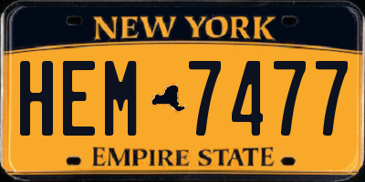 NY license plate HEM7477