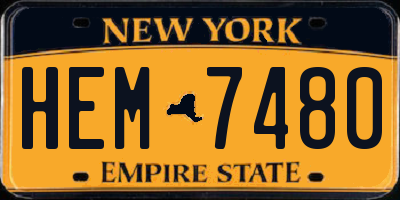 NY license plate HEM7480