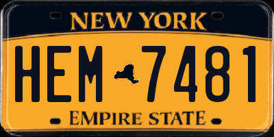NY license plate HEM7481