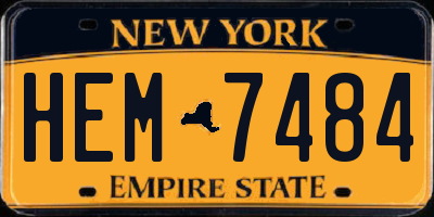 NY license plate HEM7484
