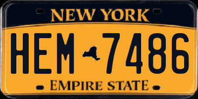 NY license plate HEM7486