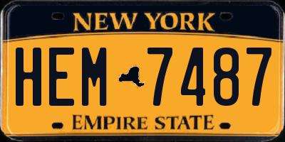 NY license plate HEM7487