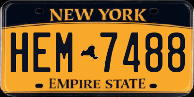 NY license plate HEM7488