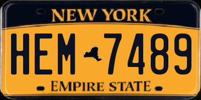 NY license plate HEM7489