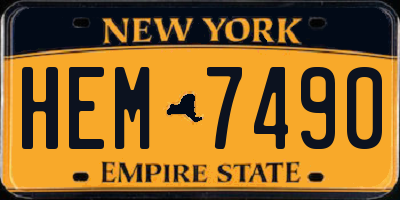 NY license plate HEM7490