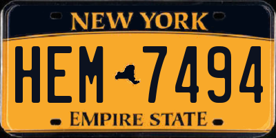NY license plate HEM7494