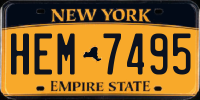NY license plate HEM7495