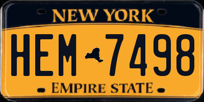 NY license plate HEM7498