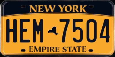 NY license plate HEM7504