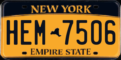 NY license plate HEM7506