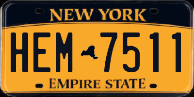 NY license plate HEM7511