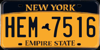 NY license plate HEM7516