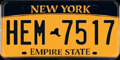 NY license plate HEM7517