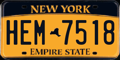 NY license plate HEM7518