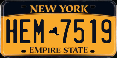 NY license plate HEM7519