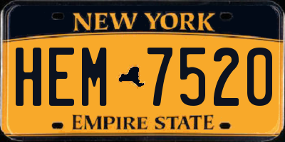 NY license plate HEM7520