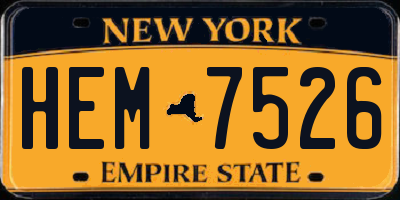 NY license plate HEM7526