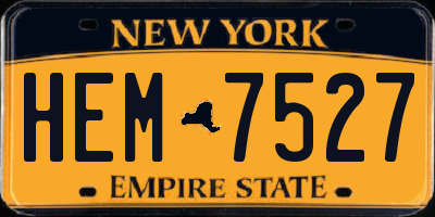 NY license plate HEM7527