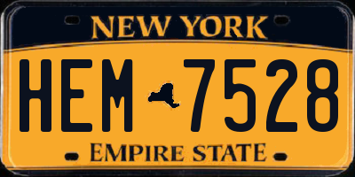 NY license plate HEM7528