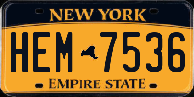 NY license plate HEM7536
