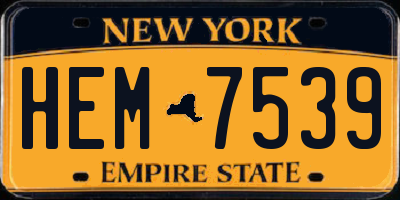 NY license plate HEM7539