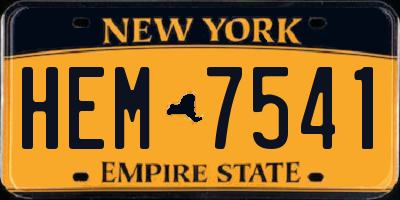 NY license plate HEM7541