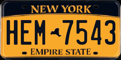 NY license plate HEM7543