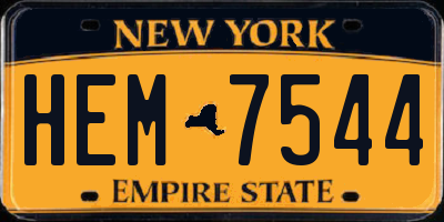 NY license plate HEM7544