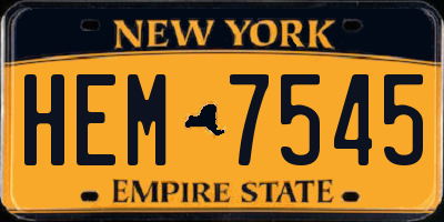 NY license plate HEM7545