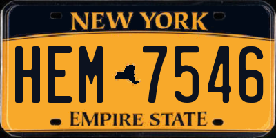 NY license plate HEM7546