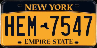 NY license plate HEM7547