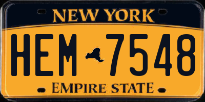 NY license plate HEM7548