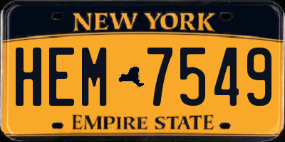 NY license plate HEM7549