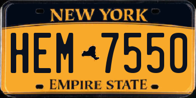 NY license plate HEM7550