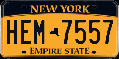 NY license plate HEM7557