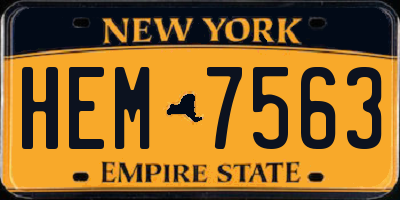 NY license plate HEM7563