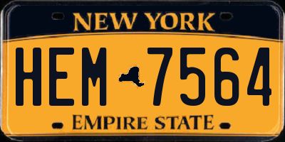 NY license plate HEM7564