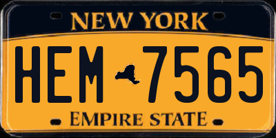 NY license plate HEM7565