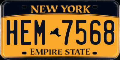 NY license plate HEM7568