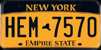 NY license plate HEM7570