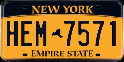 NY license plate HEM7571