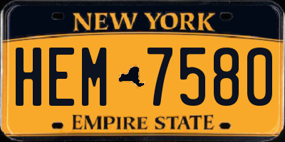 NY license plate HEM7580