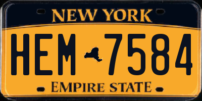 NY license plate HEM7584