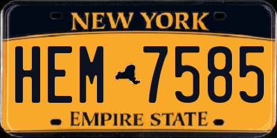 NY license plate HEM7585
